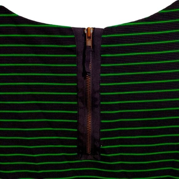 Anthropologie Postmark Lace Sleeve Stripe Tunic Top Green Navy Small - Picture 3 of 7
